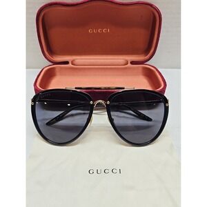 Gucci Glasses GG0672S Havana aviator Men's Sunglasses Gold Black